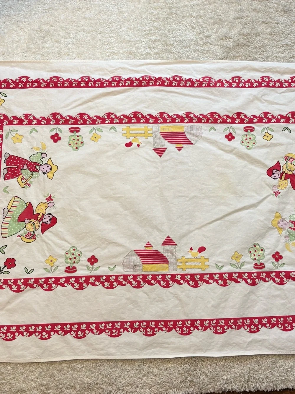 Vintage Hand stitched Dutch table cloth